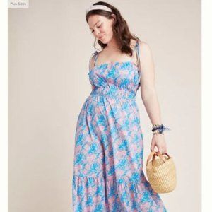 Cynthia Rowley Azores Smocked Maxi Dress Size 1X